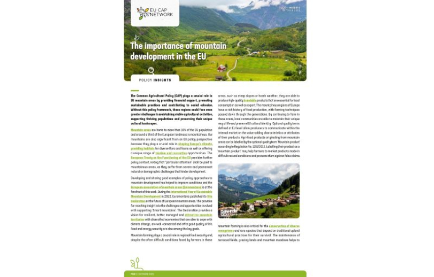 Nova izdaja Policy Insights: Razvoj gorskih območij v EU